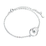 0.1ct Moissanite Charm Bracelet 925 Silver Lab Diamond Bangle Plated