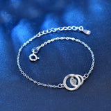 0.1ct Moissanite Charm Bracelet 925 Silver Lab Diamond Bangle Plated