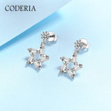 0.2ct Moissanite Drop Earrings Platinum Sterling Silver Star Wedding Bridesmaid