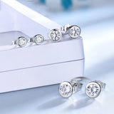 0.3/0.5 Round Cut Lab Diamond Moissanite Stud Earrings S925 Sterling Silver