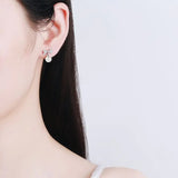 0.3CT Moissanite Bow Earrings & Pearl Studs for Women