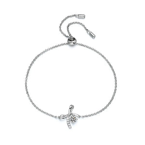 0.3CT Moissanite Bowknot Bracelet Women 18K Plated Charm Bracelet Bangle