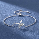0.3CT Moissanite Bowknot Bracelet Women 18K Plated Charm Bracelet Bangle