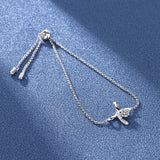 0.3CT Moissanite Bowknot Bracelet Women 18K Plated Charm Bracelet Bangle