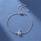 0.3CT Moissanite Bowknot Bracelet Women 18K Plated Charm Bracelet Bangle