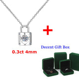0.3CT Moissanite Necklace Sterling Silver Elegant Diamond Women's Gift