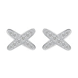 0.3ct Real Moissanite Diamond Cross Stud Earrings 925 Silver