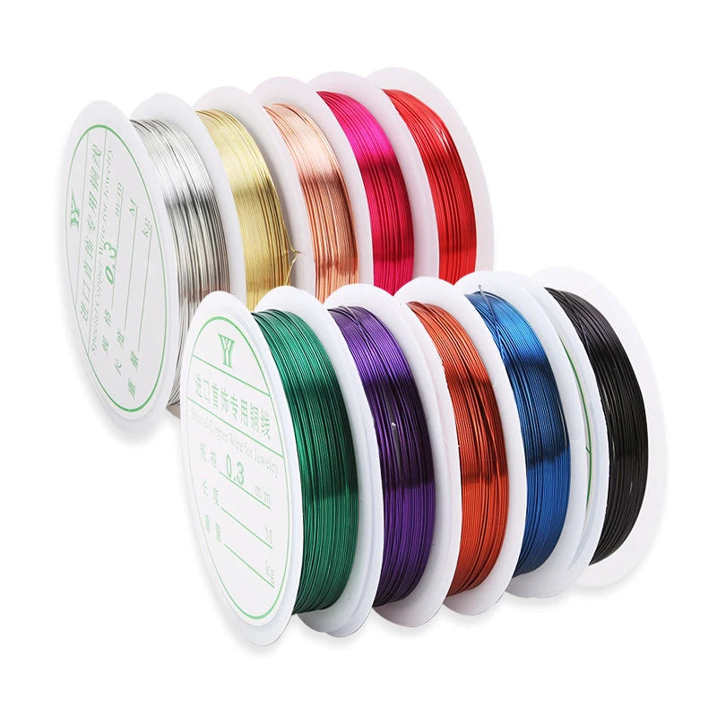 0.3mm 0.4mm Colorful Copper Wire Beading Thread for Bracelet DIY