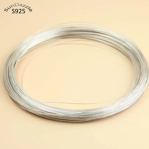 0.4-0.6mm Solid 925 Sterling Silver Wire for DIY Jewelry Making