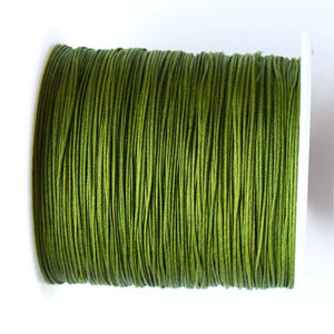 0.4mm Olive Green Nylon Cord Jewelry Findings Rattail Macrame Rope Beading Cords