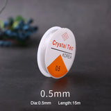 Plastic Crystal Beading Stretch Cord 1.0mm