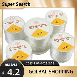 0.5-1mm Clear Elastic Beading Cord for Jewelry Making DIY