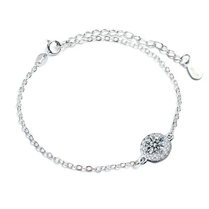 0.5ct Moissanite 925 Silver Bracelet, Women's Engagement Anniversary Gift