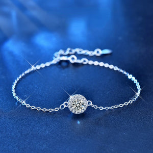 0.5ct Moissanite 925 Silver Bracelet, Women's Engagement Anniversary Gift