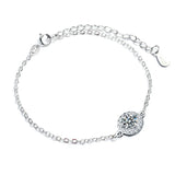 0.5ct Moissanite 925 Silver Bracelet, Women's Engagement Anniversary Gift