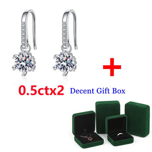 0.5CT Moissanite Drop Earrings S925 Sterling Silver Wedding Jewelry