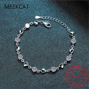 0.5CT 7 Moissanite Love Bracelet S925 Sterling Silver Jewelry Wedding Party Woma