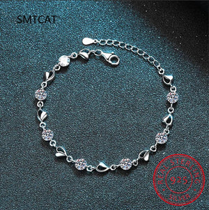 0.5CT 7 Moissanite Love Bracelet S925 Sterling Silver Jewelry