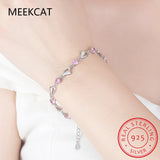 0.5CT 7 Moissanite Love Bracelet S925 Sterling Silver Jewelry Wedding Party Woma