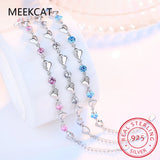 0.5CT 7 Moissanite Love Bracelet S925 Sterling Silver Jewelry Wedding Party Woma