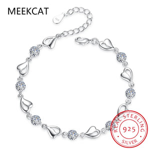 0.5CT 7 Moissanite Love Bracelet S925 Sterling Silver Jewelry Wedding Party Woma
