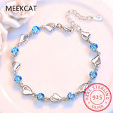0.5CT 7 Moissanite Love Bracelet S925 Sterling Silver Jewelry Wedding Party Woma
