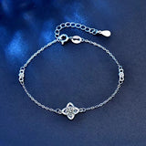0.5CT Moissanite Leaf Bracelet 925 Sterling Silver Lab Diamond Charm Bracelet