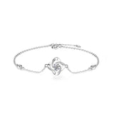 0.5CT Moissanite Leaf Bracelet 925 Sterling Silver Lab Diamond Charm Bracelet
