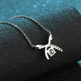 0.5CT Moissanite Necklace Bowknot Pendant Diamond Necklace For Women