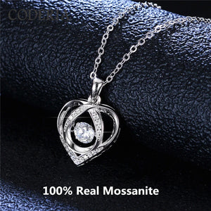 0.5CT Moissanite Pendant Necklace Sterling Silver