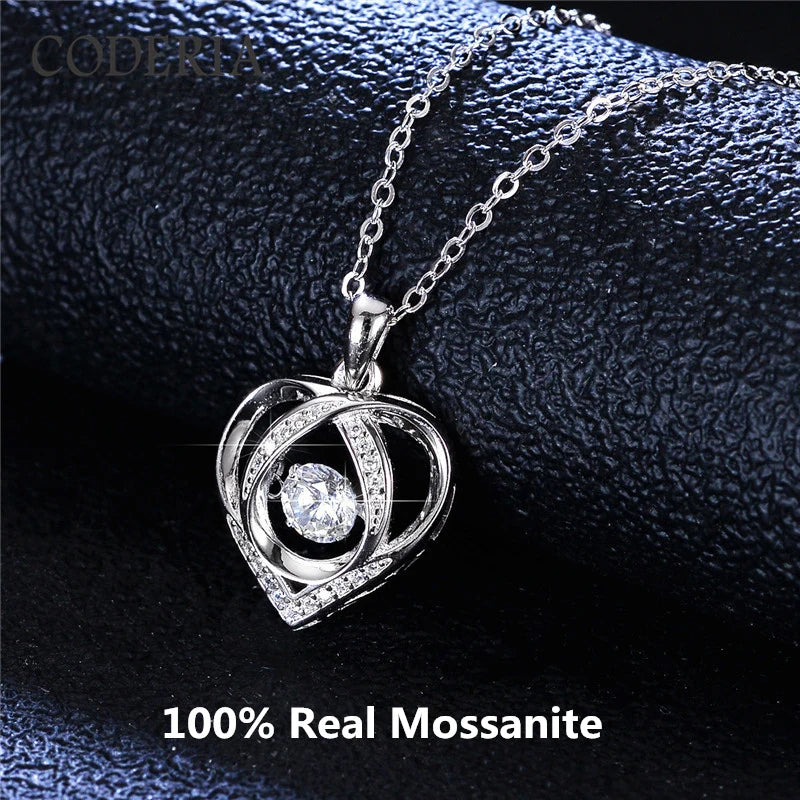 0.5CT Moissanite Pendant Necklace Sterling Silver