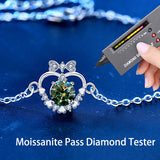 0.5ct Green Moissanite Heart Bracelet 925 Silver Lab Diamond Love Bangle