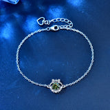 0.5ct Green Moissanite Heart Bracelet 925 Silver Lab Diamond Love Bangle