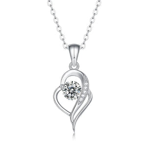 0.5ct Heart Moissanite Pendant Necklace in 925 Sterling Silver