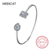 0.5ct Moissanite Diamond Radiant Cut Bangle Bracelet 925 Silver