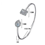0.5ct Moissanite Diamond Radiant Cut Bangle Bracelet 925 Silver