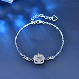 0.5ct Moissanite Geometric Bracelet 925 Silver Lab Diamond Charm Bangle