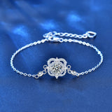 0.5ct Moissanite Geometric Bracelet 925 Silver Lab Diamond Charm Bangle