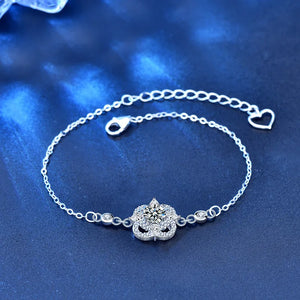 0.5ct Moissanite Geometric Bracelet 925 Silver Lab Diamond Charm Bangle