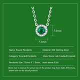 0.5ct Round Lab Grown Emerald Necklace 925 Sterling Silver Pendant