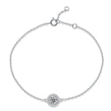 0.5ct Round Moissanite Bracelet 925 Sterling Silver D VVS1 Diamond Charm Bangle