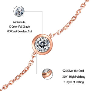 0.5ct Round Moissanite Bubble Bracelet Rose Plated 925 Silver D VVS1 Bracelet