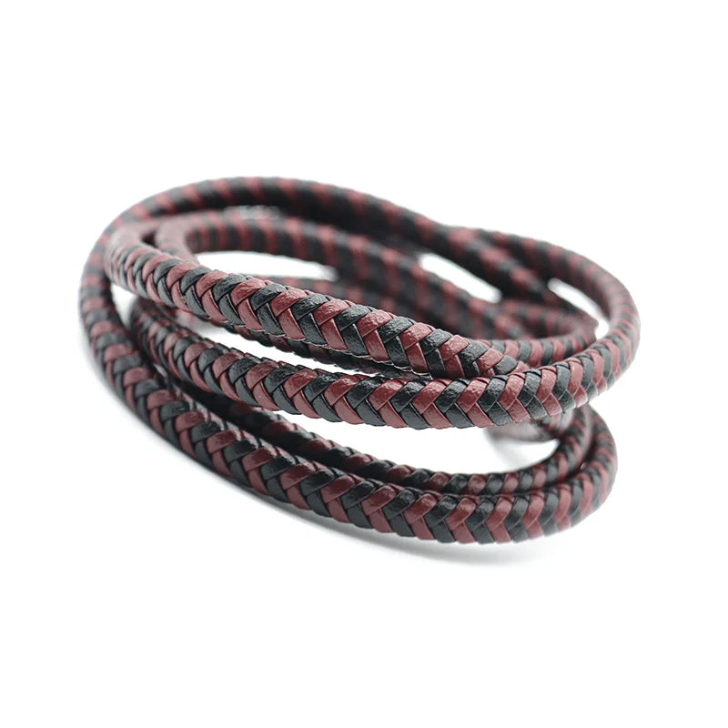 6mm 8mm Flat Braided Leather Cords for DIY Bracelet