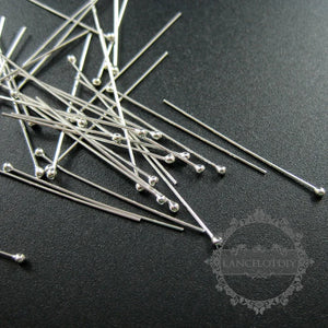 0.5x30mm 24ga 925 Sterling Silver Ball Head Pin DIY Jewelry Findings