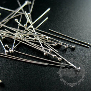 0.5x30mm 24ga 925 Sterling Silver Ball Head Pin DIY Jewelry Findings
