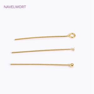 18K Plated Ball Head Pins, DIY Jewelry Making Supplies