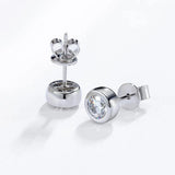 D VVS1 Moissanite Earrings 925 Sterling Silver Round Brilliant Cut