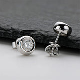 D VVS1 Moissanite Earrings 925 Sterling Silver Round Brilliant Cut