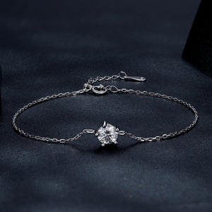 0.6CT Mossan Stone Bracelet 925 Sterling Silver Necklace Charm Women's Jewelry