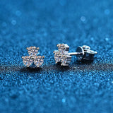 0.6 Carat Moissanite Stud Earrings D Ideal Cut Lab Created Diamond